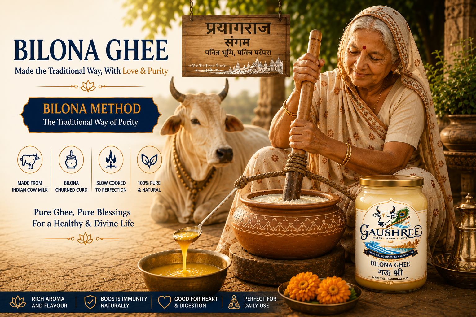 Gaushree Bilona Ghee - Made the Traditional Way with Love and Purity - Prayagraj