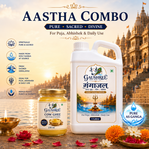 aastha combo — ghee 250ml + gangajal 1l aastha combo — ghee 250ml + gangajal 1l